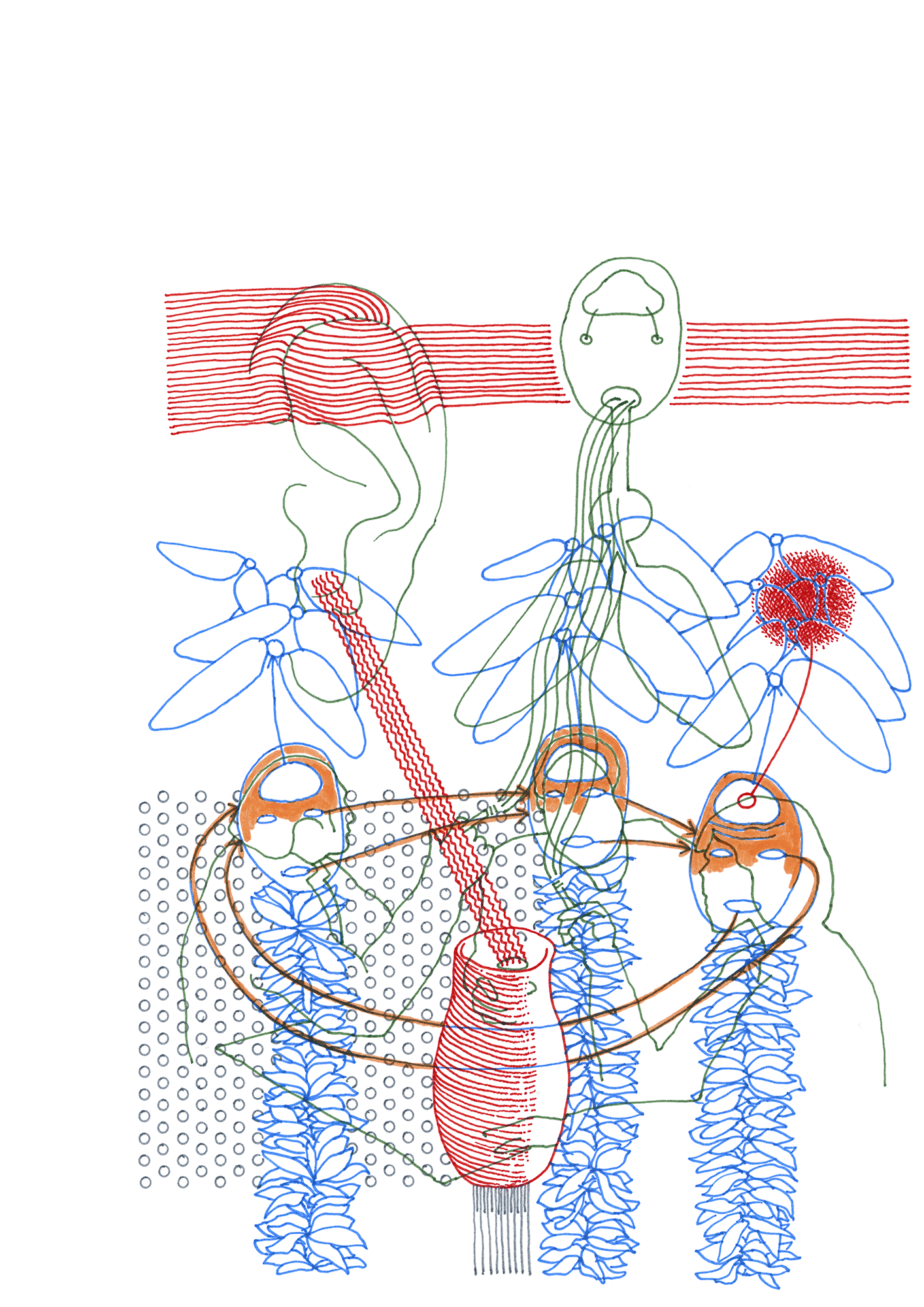 Hannes Kater: Zeichnung aus dem Jahr 1996, Filzstift auf A4 Papier