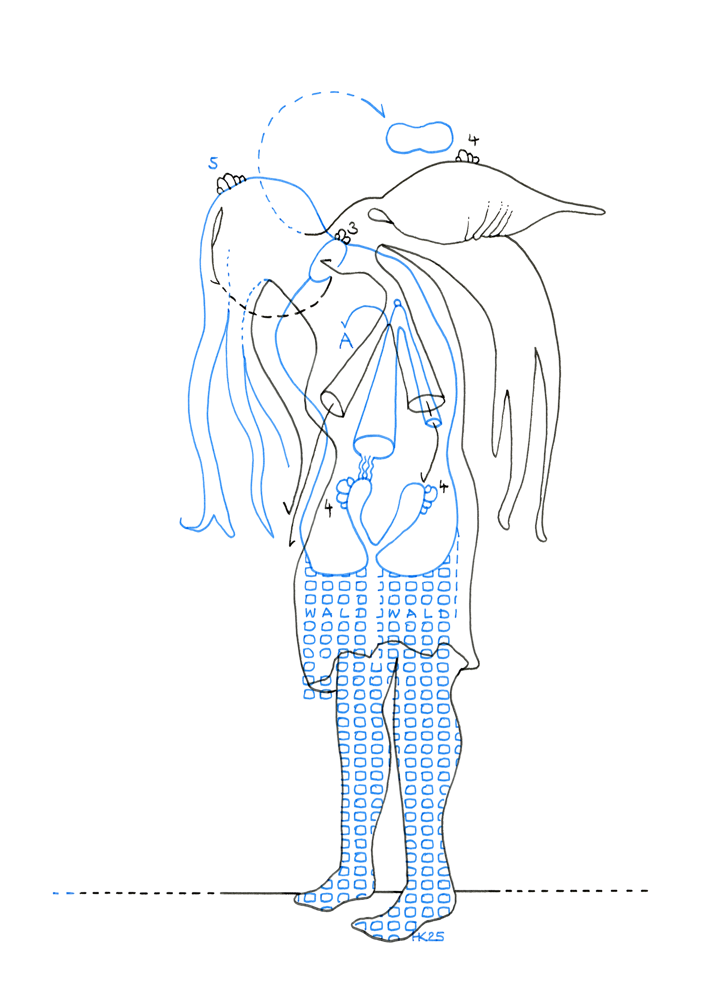 Hannes Kater  Tageszeichnung (Zeichnung/drawing) vom 07.04.2025 (1414 x 2000 Pixel)