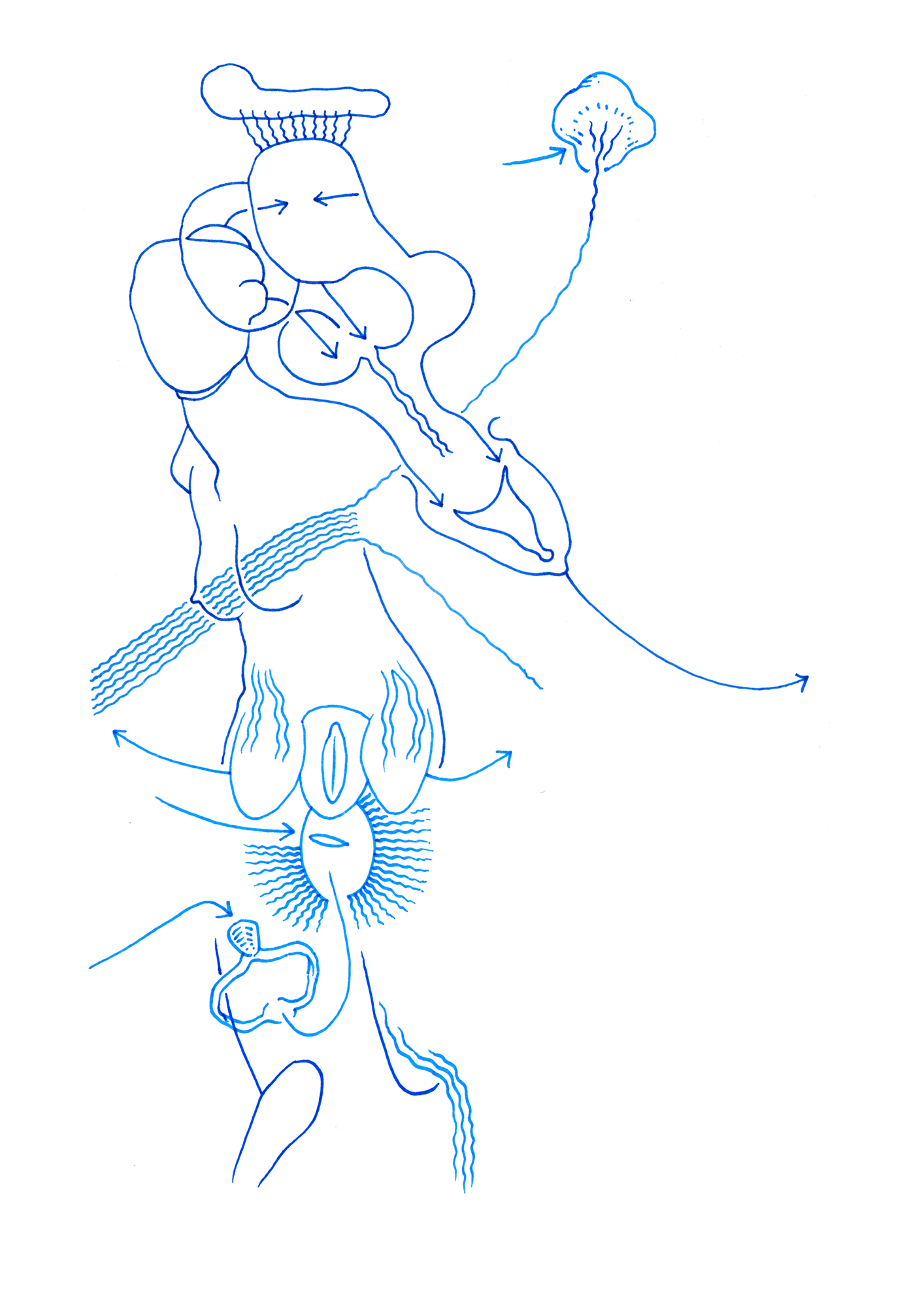 Hannes Kater: Tageszeichnung aus dem Jahr 2000, Filzstift auf A4 Papier