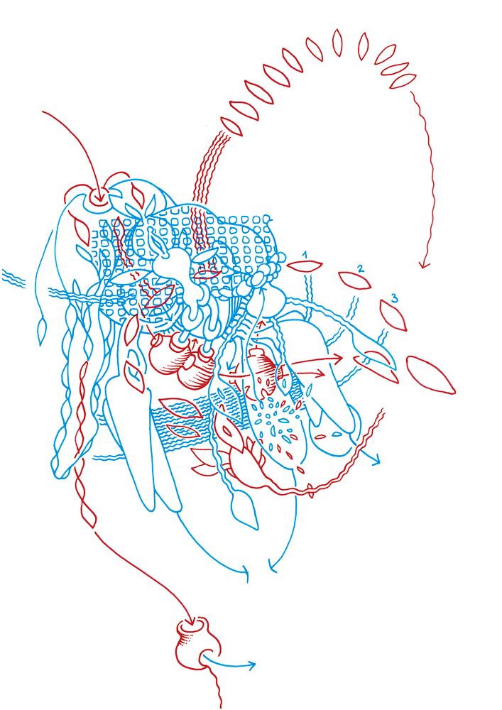 Hannes Kater: Tageszeichnung aus dem Jahr 2000, Filzstift auf A4 Papier