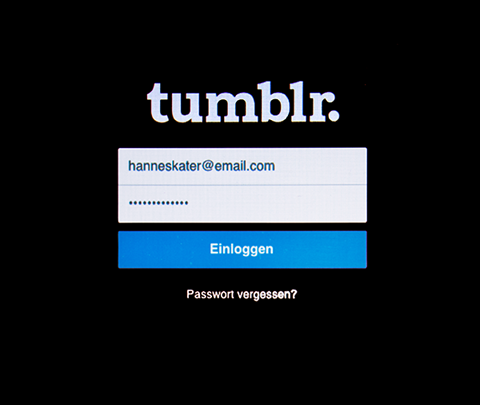 tumblr Einloggscreen