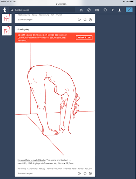 Von tumblr beanstandete Tageszeichnung vom 23.04.2017