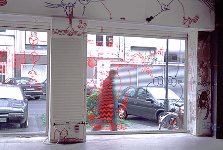 Hannes Kater: Einen sinnvollen Satz machen III - Installationsansicht, 1998 - 440x374 pixel